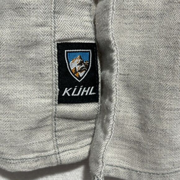 Kuhl Shirt Mens Large Gray Shiftr Granite Long Sleeve Button Up Linen Blend - Picture 8 of 14